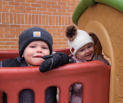 children playing outside