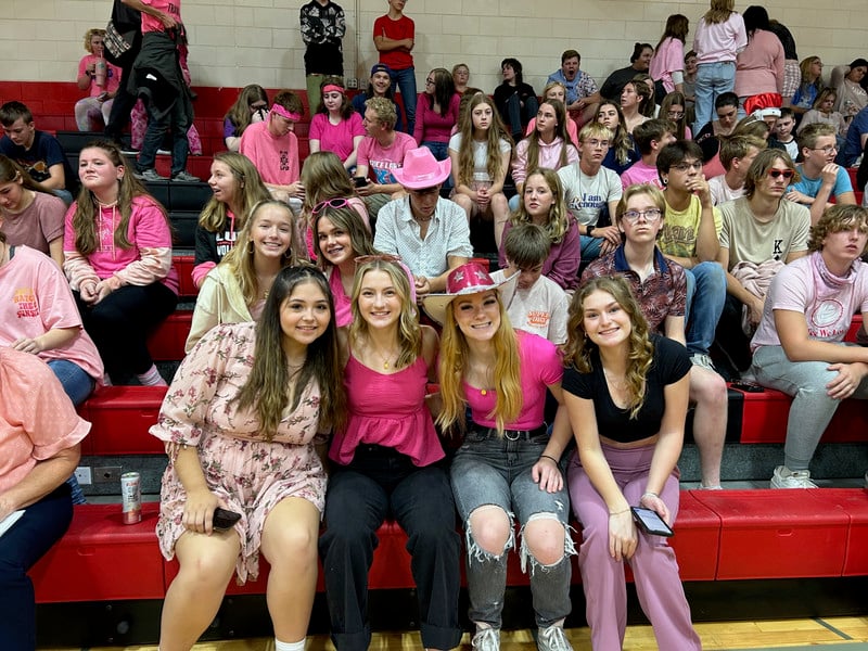 Group of students posing during homecoming